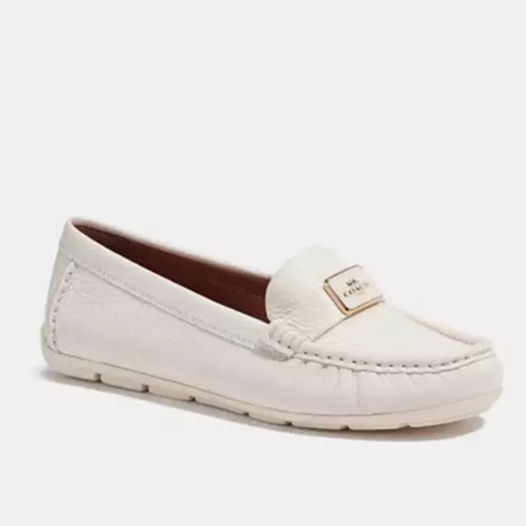 New🤍Coach Mona Driver Chalk Moccasins Shoes - Picture 1 of 2